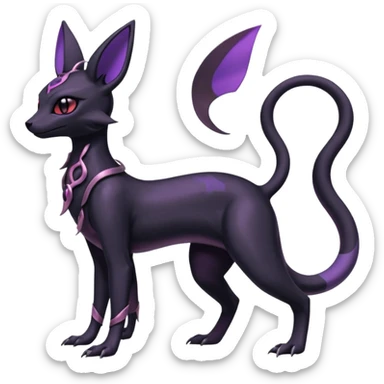 Shiny Dark Edgy Gothic Gloomy Futuristic Salandit-Umbreon-Espeon-Hybrid (Full body) sticker