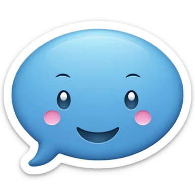 Flat white color chat bubble emoji sticker