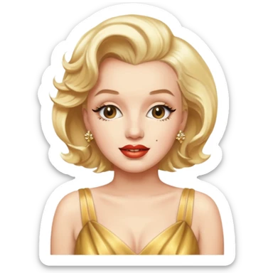 Marilyn Monroe in a golden dress  sticker