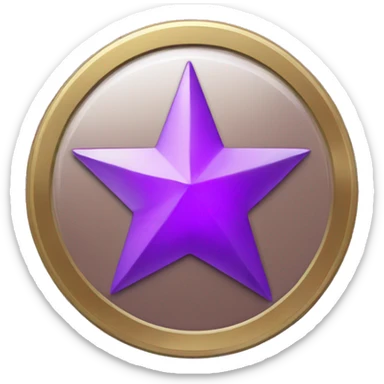 purple coin with a purple tetrahedral star inside sticker