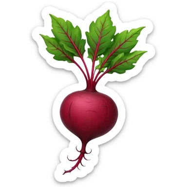 single beet with an extra long green stem, no root at the bottom sticker