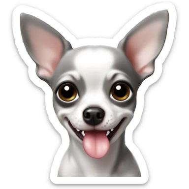 Super mini little cute Chihuahua with a tongue little and beautiful grey colour it should be fully displayed  sticker