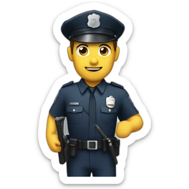 policeman with side-handle baton sticker
