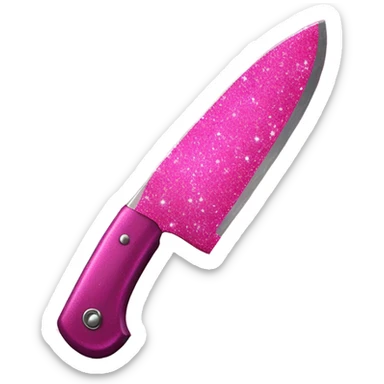 Pink glitter knife  sticker
