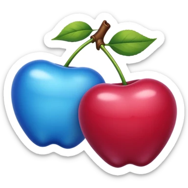 Deux cerise de couleur bleue sticker