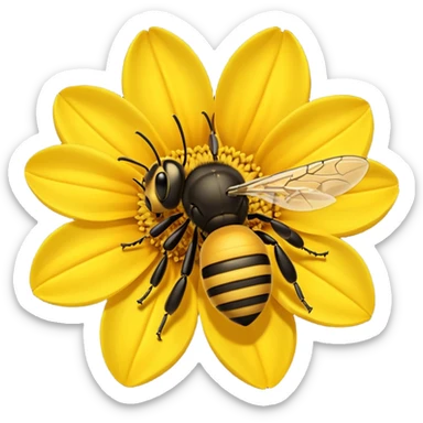flower on bees sticker