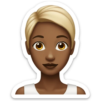 A woman with bronze skin and vitiligo sticker