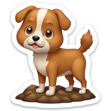 dog pooping sticker