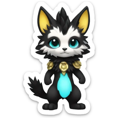 Anthro-Edgy-Cool-Black-Contrast-Colors-Fantasy-Fur-Sona-Chibi-Shiny-Fakémon-Hybrid full body sticker