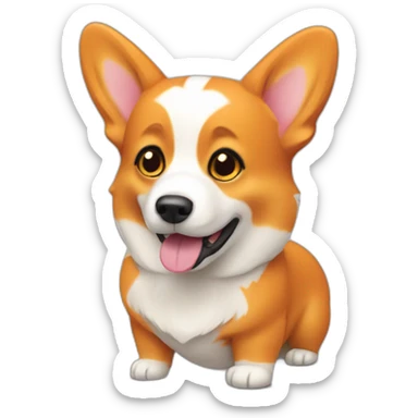 Full Orange corgi car sticker