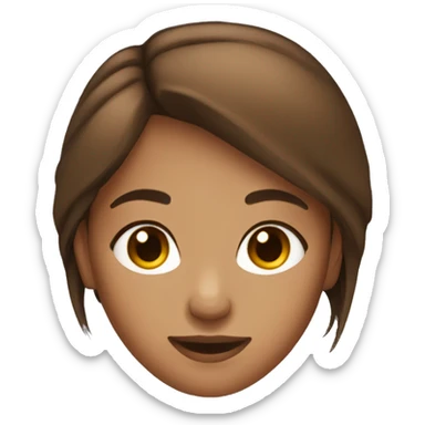 tan girl with brown hair and eyes sticker