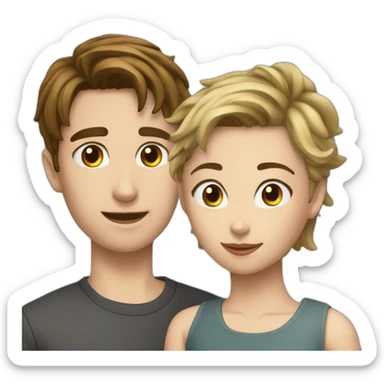 Couple jeune 17 sticker