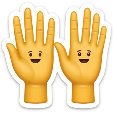 créer un emoji avec le signe de jul : c’est deux main côte à côté avec l’index et le majeure de levé sticker