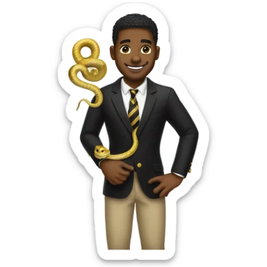 A alpha phi alpha man with a snake hand sticker