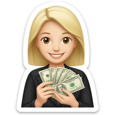 Friend holding a wad of cash sticker