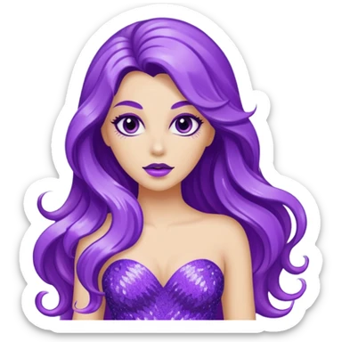 glitter purple siren sticker