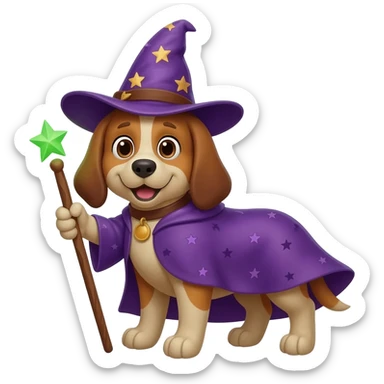 Dog wizard sticker