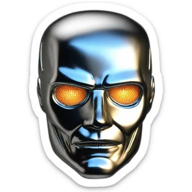 the T-1000 from the movie Terminator 2 in liquid metal form sticker