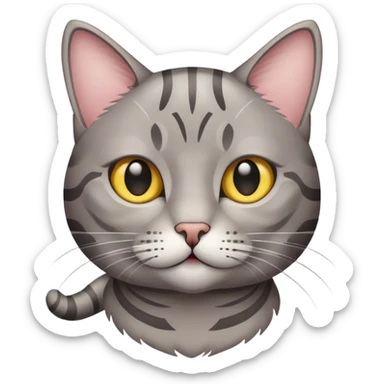 gato gris atigrado  sticker