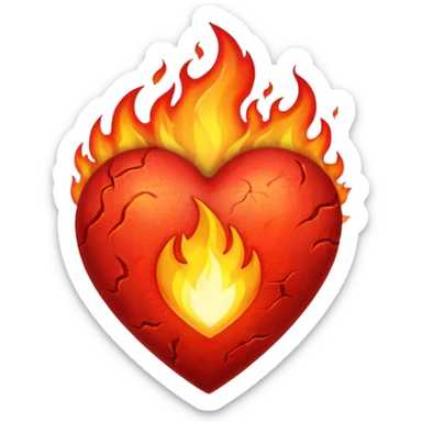 Fire heart  sticker