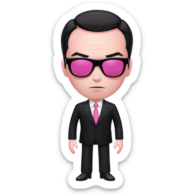 Agent Smith matrix in pink sticker