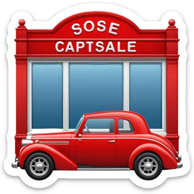 a car with a big capital letters for sale sign in the front window sticker