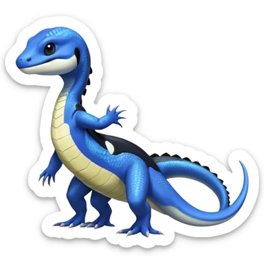 Orca-dragon-reptile-reptilian-lizard-skink-gecko-Digimon-Fakémon-hybrid full body, two legs, arms, tail sticker