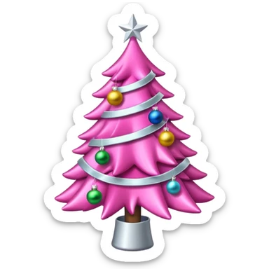 Pink Christmas tree sticker