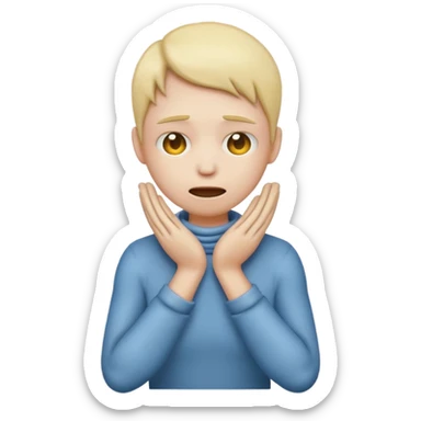 An emoji with hands gripping their neck and squeezing sticker