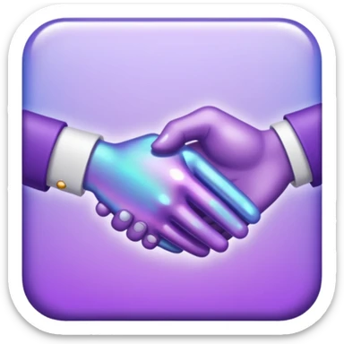 Glitter Purple and Cian handshake sticker