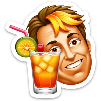 Drinking mai tai sticker