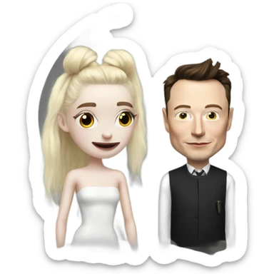 Grimes and Elon musk sticker