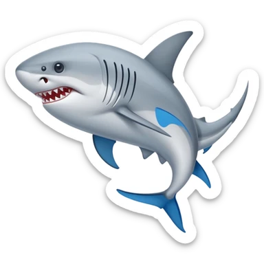 Tiburón con 3 patas y tenis Nike azules sticker