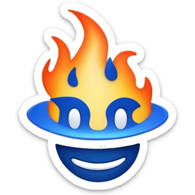 atlassian software logo with flames around it sticker