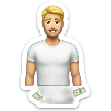 man with a lot money around us sticker