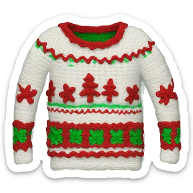  crochet christmas sweater sticker