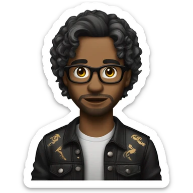 Crea a un cantante un poco moreno ,cabello negro ,con tatuajes en la cara,uno de su tatuaje más característico son dos alas en su cachetes de un lado son unas alas de diablo y en la otra parte son alas de ángel sticker