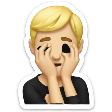 Facepalm black tshirt  sticker