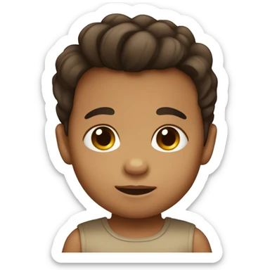 Tan baby boy with dark brown hair  sticker