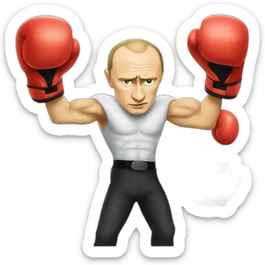 Vladimir Putin boxing spongebob squarepants sticker
