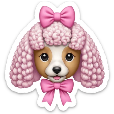 Poodle de laço Rosa sticker