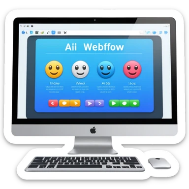 AI webflow on a computer - really complicated, no faces sticker