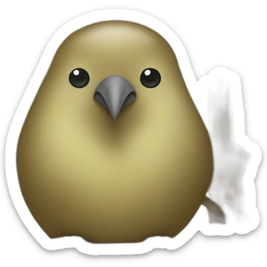 kiwi sitting on a kiwi bird sticker