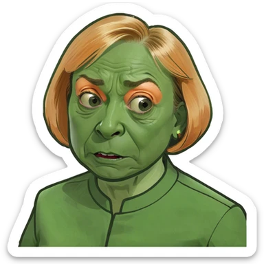 Maine Governor Janet Mills Behind Bars In an Orange Jumpsuit make her more realistic and scared without the mask more realistic with wrinkles  sticker