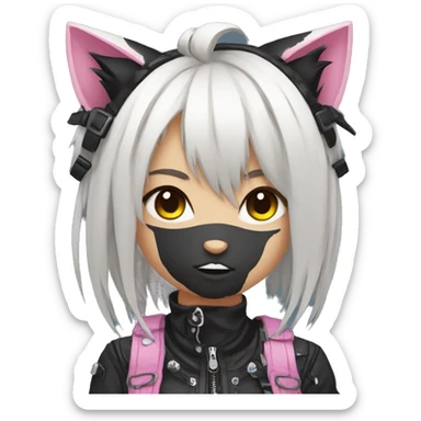Edgy Cartoon Anime Punk Catgirl sticker