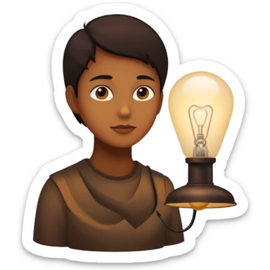 person silhouette under a dim lamp with shadows sticker