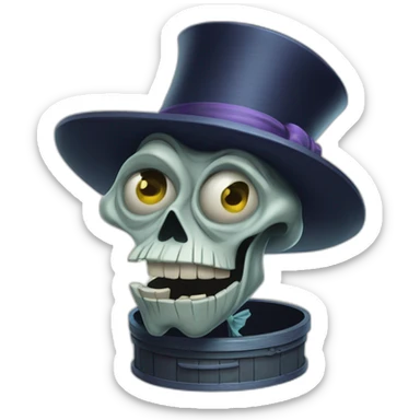 the hatbox ghost from disney’s “haunted mansion” sticker