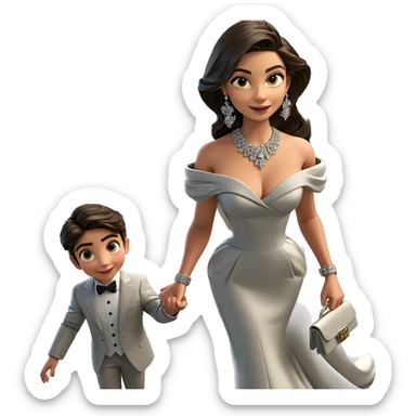 siblings in formal attire sticker