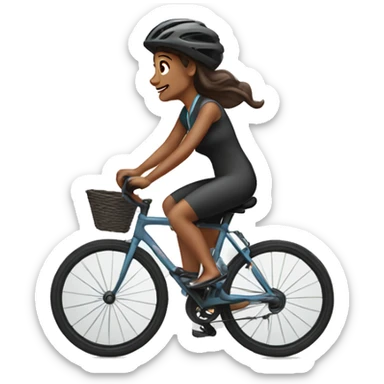 lady cycling sticker