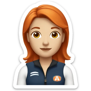 Female auburn hair lifeguard sticker